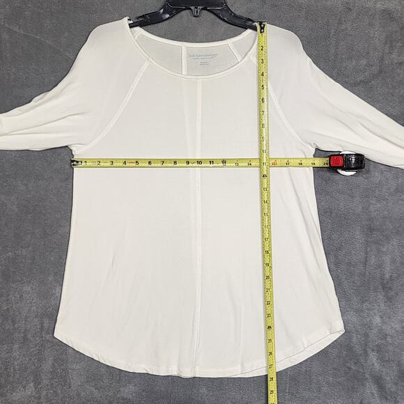 Soft Surroundings Long Sleeve Tee Shirt Soft Cozy Medium Ivory/White - Picture 4 of 5
